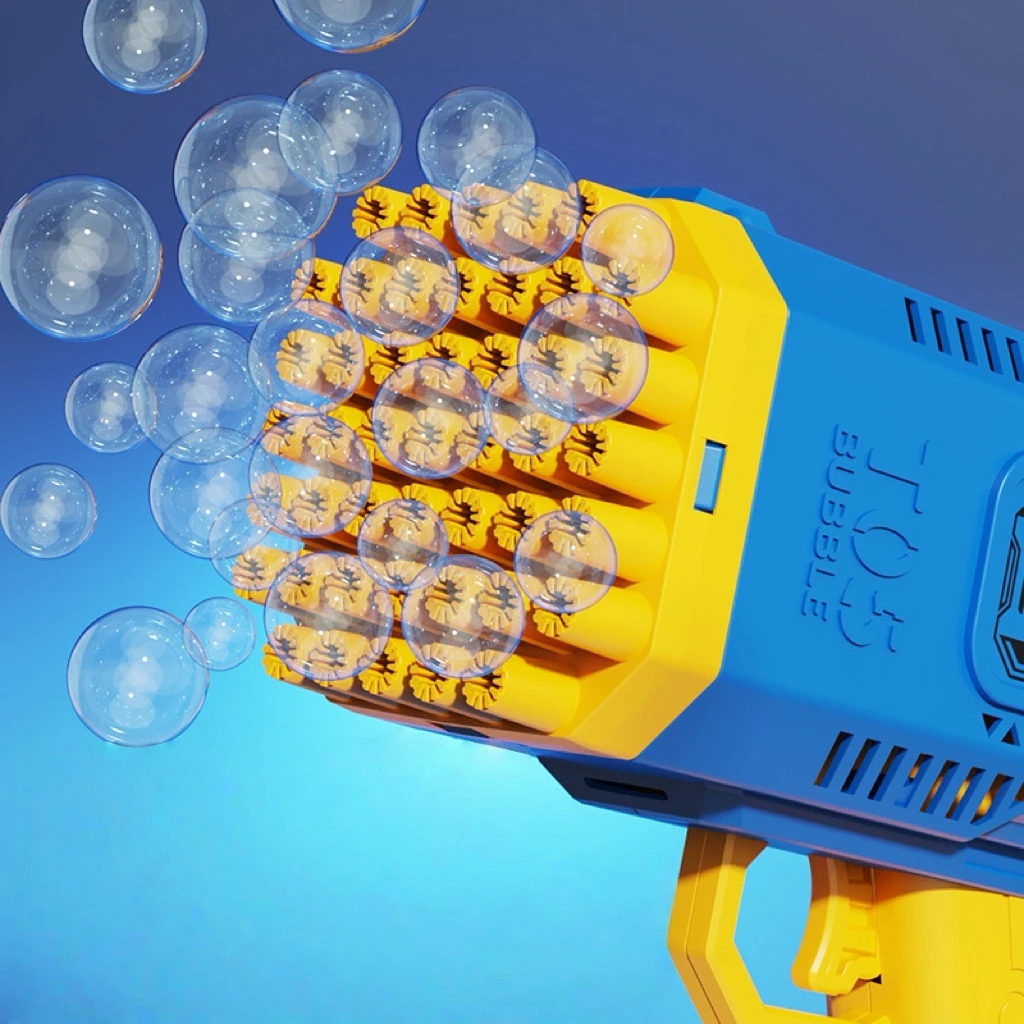 Máquina de bolhas portátil, 40 buracos, pistola de bolhas portátil, brinquedo, pistola de bolhas, bolha porosa [sem bateria, sem pistola de bolhas]