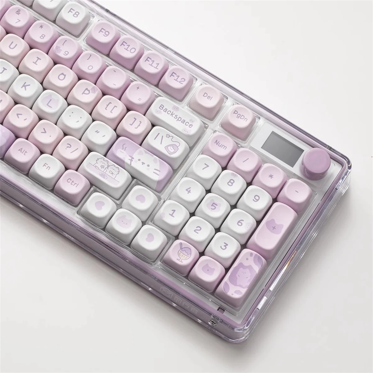 ULSION 132Keys MOA Profile Dog Cat Cartoon Keycaps for 61/64/68/78/84/87/96/104/108 Keys Gaming Mechanical Keyborad MX Swtiches