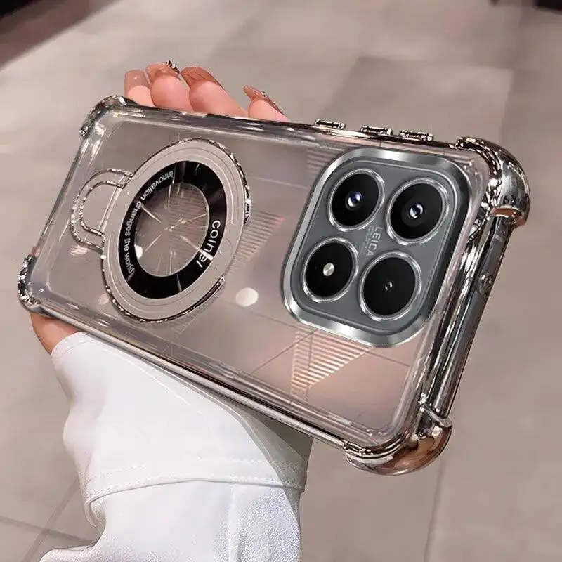 Für Xiaomi 17T Pro / 17T Hülle Galvanisierte transparente Standhülle für MI 17 T Pro Stoßfeste Schutzhülle