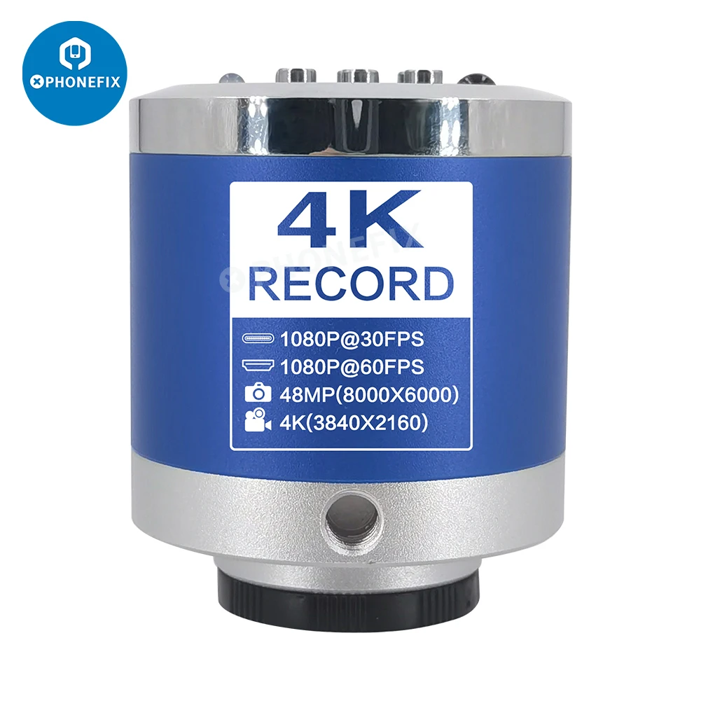 Imagem -02 - Câmera do Microscópio Trinocular 4k Ultra hd 48mp tipo c Hdmi 1080p Sensor Ccd Cmos Câmera Industrial para Telefone Móvel Solda Pcb