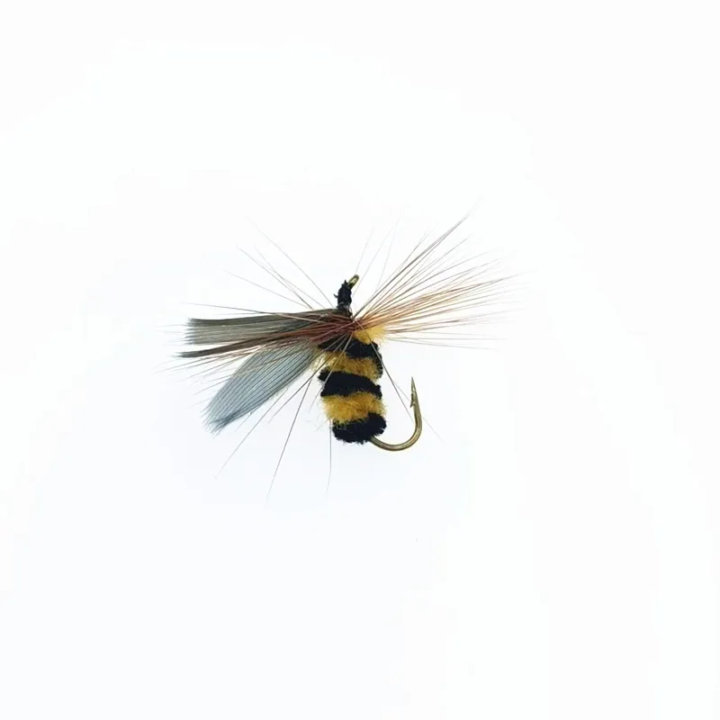 2pcs/lot 10# Artificial Insect Bee Fly Fishing Bait Trout Artificial Lures 15mm Outdoor Fishing Insects Baits Set