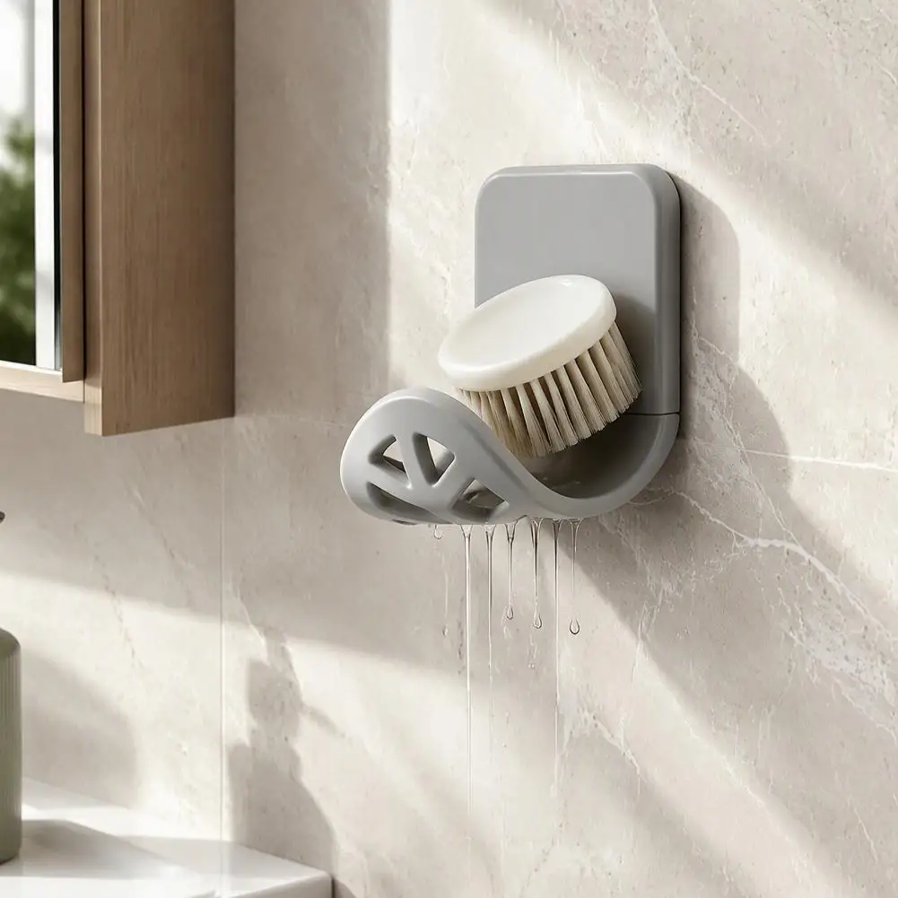 Silicone Scrubber Holder Wall Mounted Flexible Sponge Holder Traceless Adhesive Drain Rack Space-saving for Sink for Sink