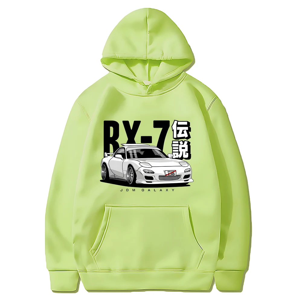 JDM bluza z kapturem Vintage RX7 FD Drift japońskie samochody drukowane luźna bluza dres w stylu Harajuku mężczyźni Streetwear pulowerowe topy