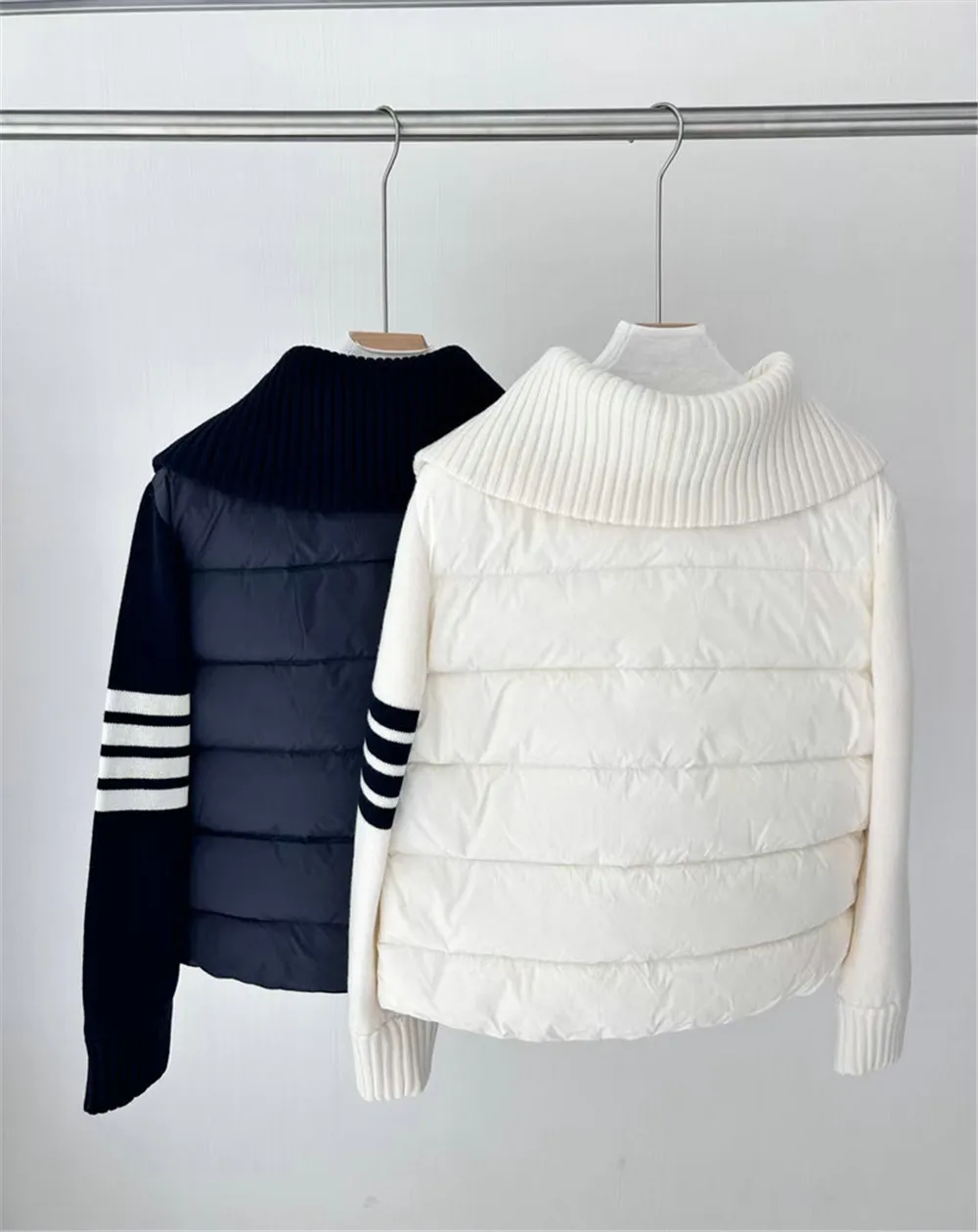 مجموعة جديدة لخريف وشتاء 25 للسيدات: أكمام من الصوف، ياقة كبيرة، سترة دافئة من ريش البط الأبيض #2