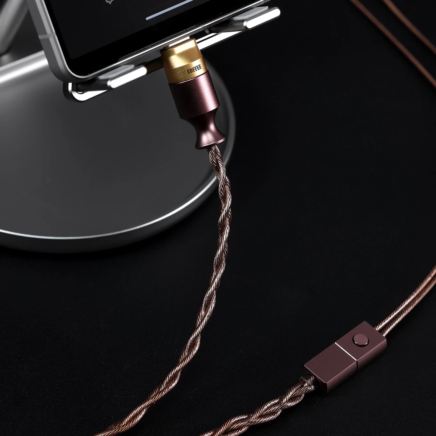 DD ddHiFi M130B (câble café) Câble de mise à niveau de décodage USB-C tout-en-un professionnel, prend en charge les commandes et les microphone en ligne