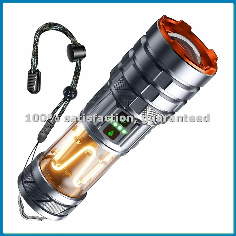 

Светодиодный фонарик, яркий, перезаряжаемый, водонепроницаемый, мощный, для кемпинга, для использования на открытом воздухе, в экстренных случаях - A33R