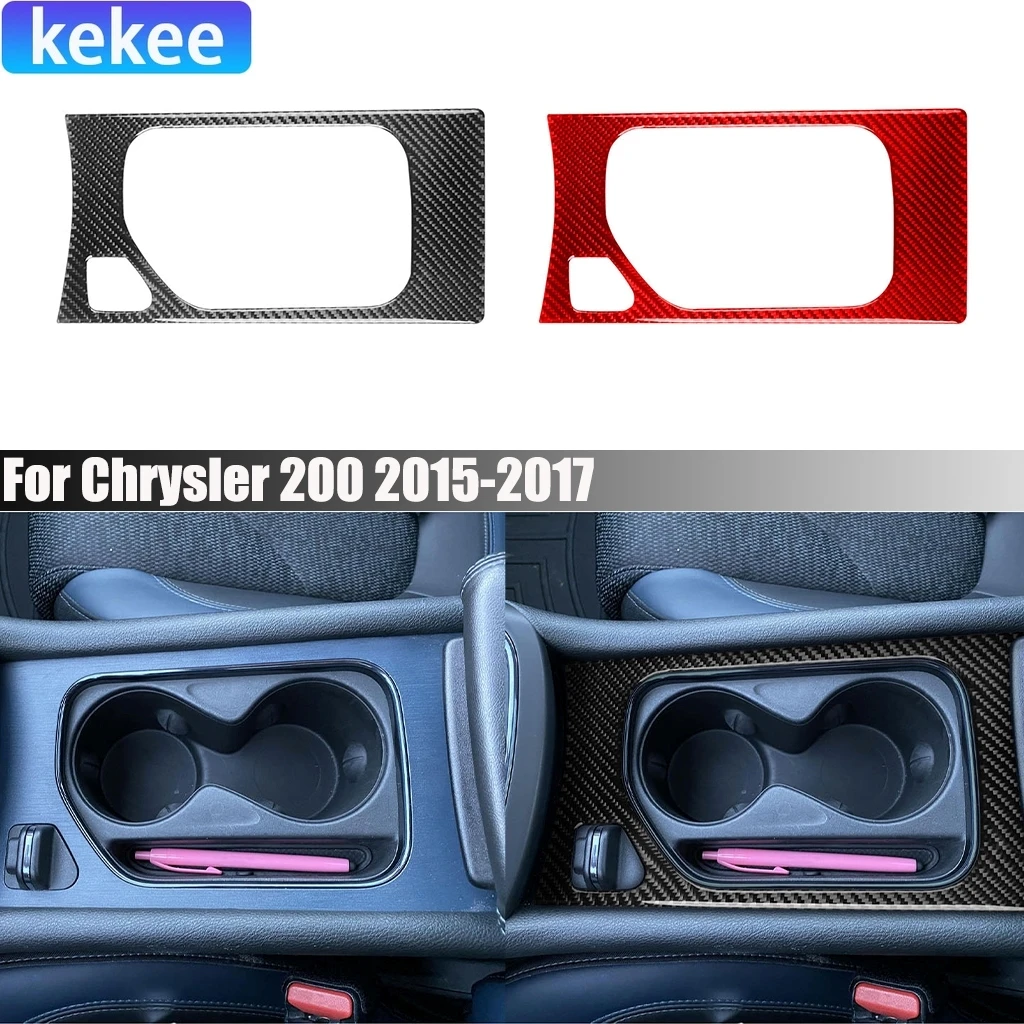 

Carbon Fiber Car Accessories Center Console Cup Holder Interior Modified Sticker Cover Trim For Chrysler 200 2015 2016 2017