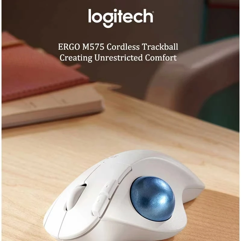 НОВАЯ беспроводная трекбольная мышь Logitech ERGO M575S с Bluetooth для офисных компьютеров, ПК с прецизионным рисунком CAD, Windows, Mac