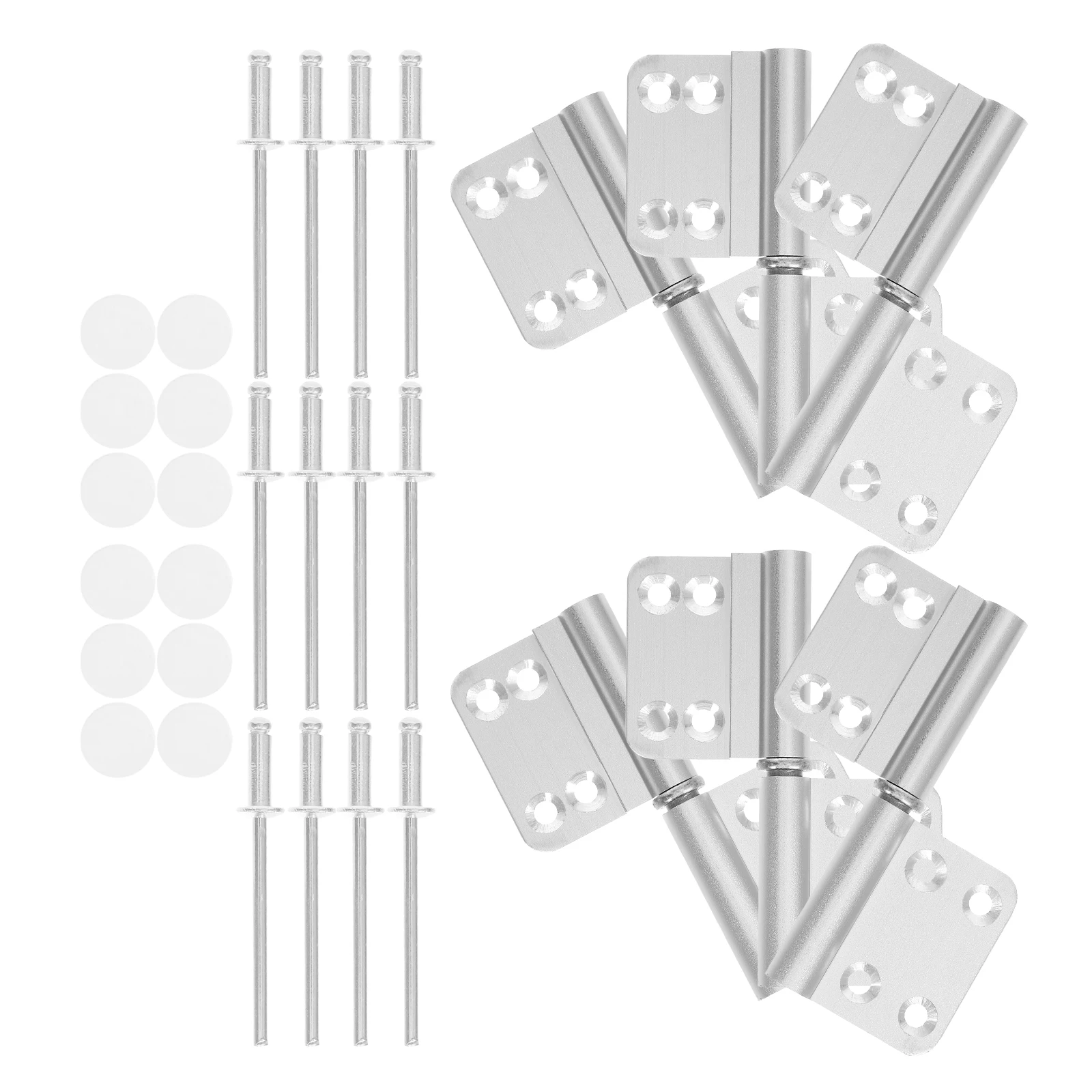 

6 Sets Bathroom Door Hinges Heavy Duty Cabinet Silver Aluminum Alloy and Window
