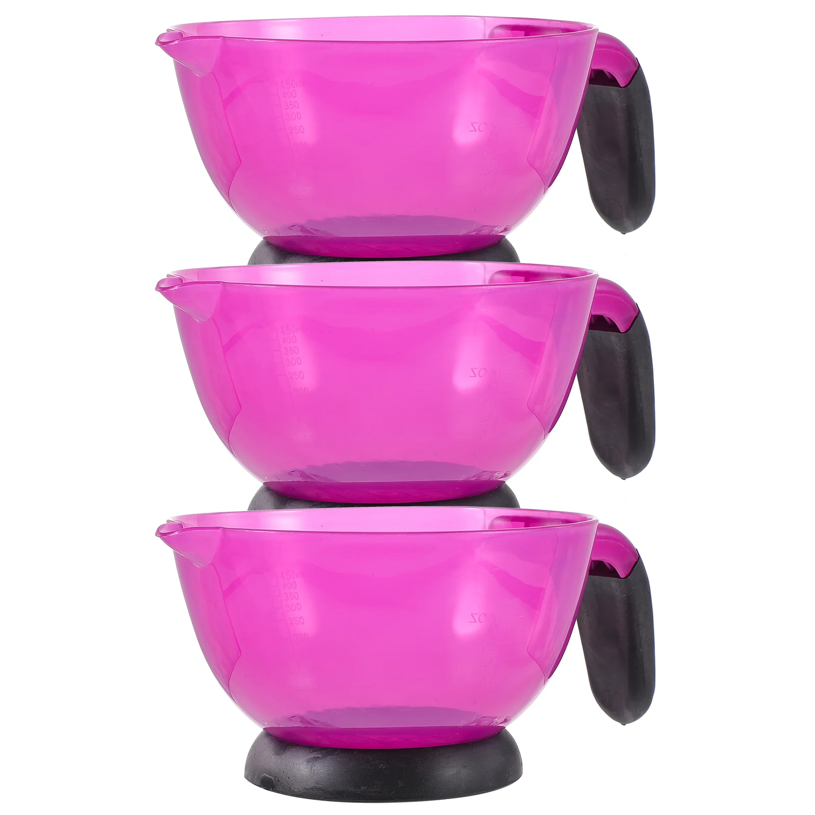 3pcs Hair Color Mixing Bowl DIY Hair Dye Hair Coloring Silicone Bowl Sturdy Hair Tint Cup with Handle for Salon Barbershop Haird