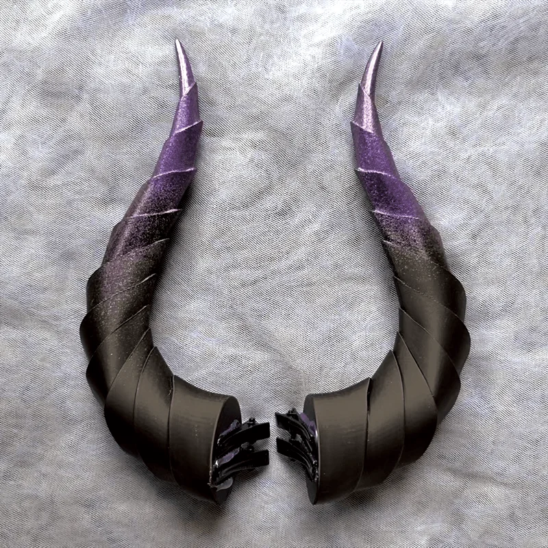 Multiple Colors Handmade Gradient Devil Horns Cosplay Horns Head Clip Headwear Halloween Cosplay Props Accessories 10/14/17cm