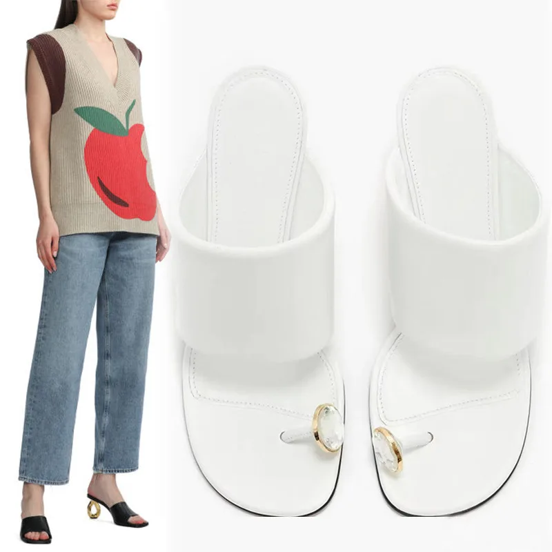 

Летние металлические сандалии на каблуке, роскошные шлепанцы со стразами, элегантные шлепанцы на высоком каблуке с квадратным носком, модные шлепанцы, женская обувь