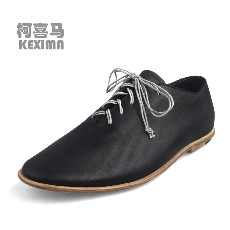 

Naise manual horse leather fisherman shoes male lace-up Single shoes male Casual shoes Men leisure shoes horsehide shoes