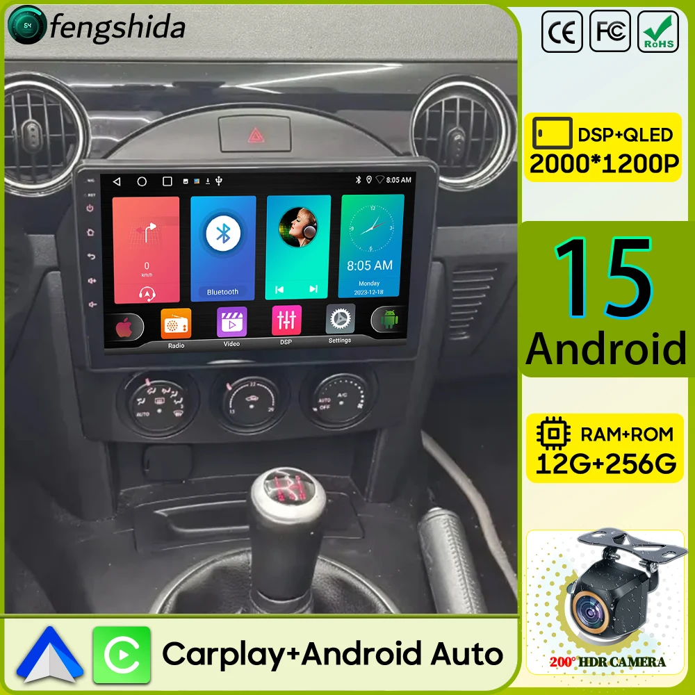 

Car Radio Carplay For Mazda MX-5 MX5 MX 5 NC 2005-2015 Navigation GPS Android 15 Android Auto Video Multimedia Player 2K No 2din