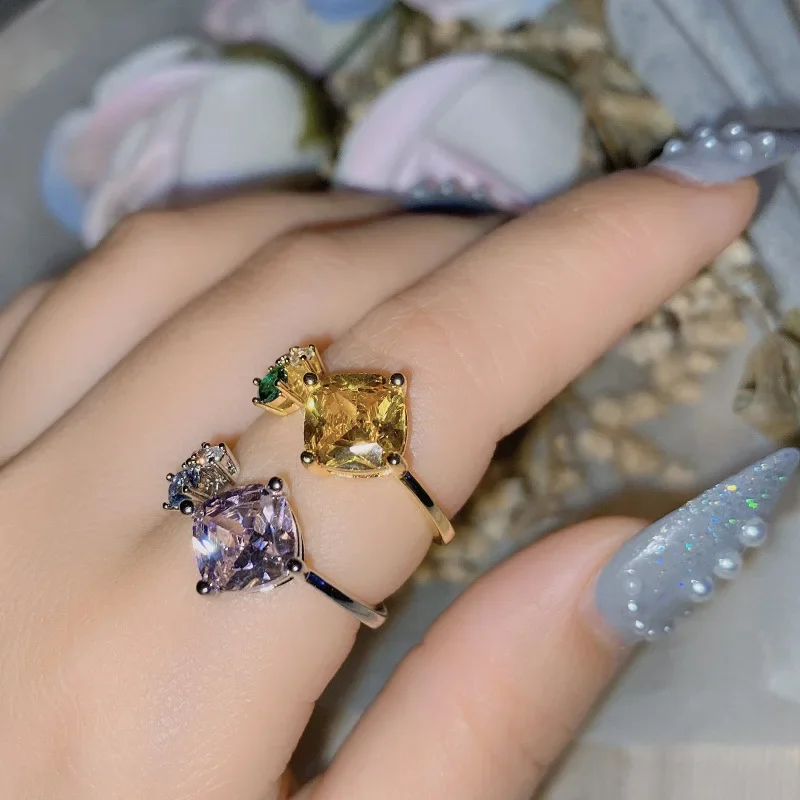 MDL Moissanit1 نمط أصلي جديد مزاجه جميل تمامًا كبار الشعور 5.0ct حلقة عالية الكربون زركونيا الماس الأصفر #4