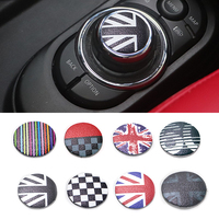 Auto Knob Decor Decal Car Central Control Multimedia Button Cover Leather Sticker For MINI Cooper F56 F55 F57