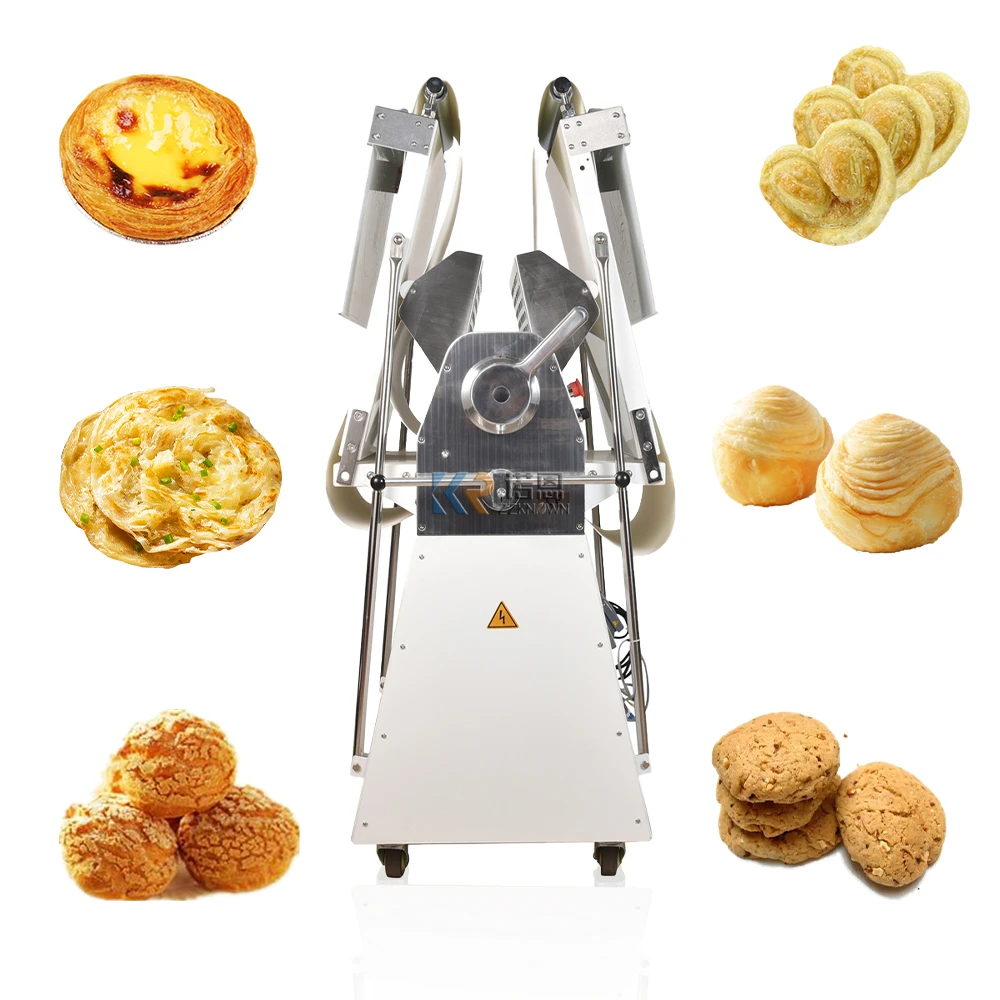 

Samosa Sheet Making Machine Pastry Small Dough Caplain Croissant Dough Sheeter Machine Vertical