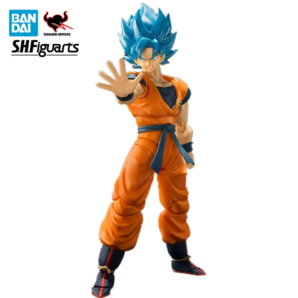 Bandai-S.H.Figuarts Super Saiyan Deus Filho Goku Dragon Ball Anime Action Figure Brinquedos, Movable PVC Modelo Presente, Original