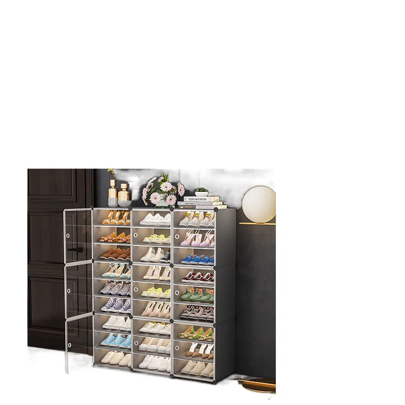 

Shoe cabinet shoe rack door shoe storage door against the wall household multi-layer dust