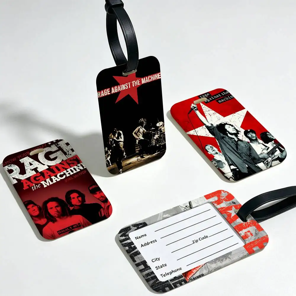 Rock Band Rage Against The Machine Classic Anime Travel Suitcase Luggage Tag PVC Information Card Anti lost Name Marker For Bag