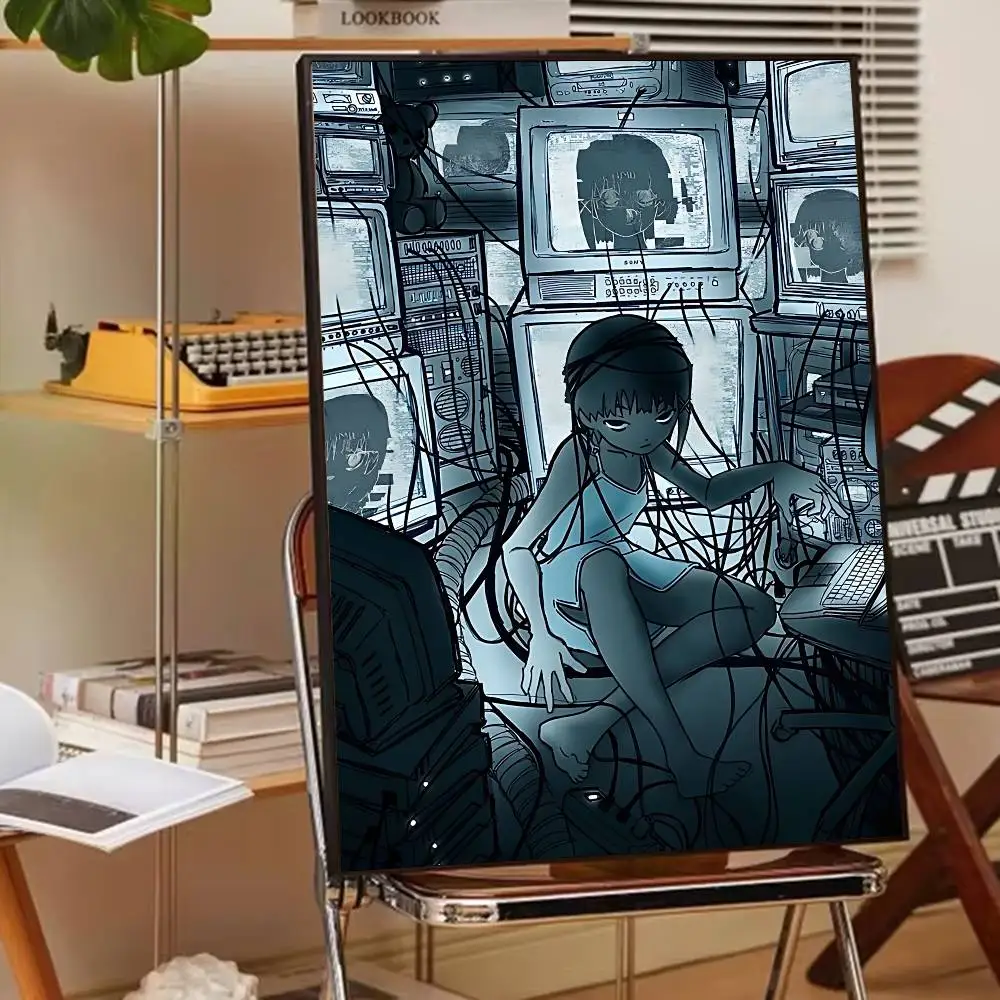 Serial Experiments Lain Poster Fancy Poster Wall Sticker for Living Room Bar Vintage Decorative Painting