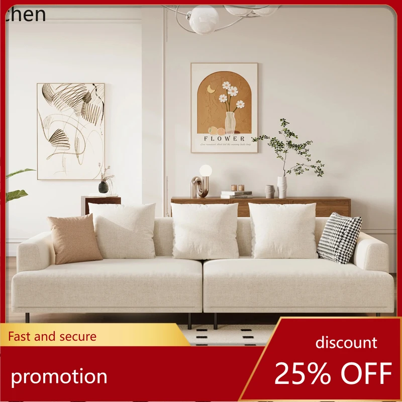 

YFY Simple Tofu Block High-Leg Fabric Sofa Living Room Straight Row Combination Sofa