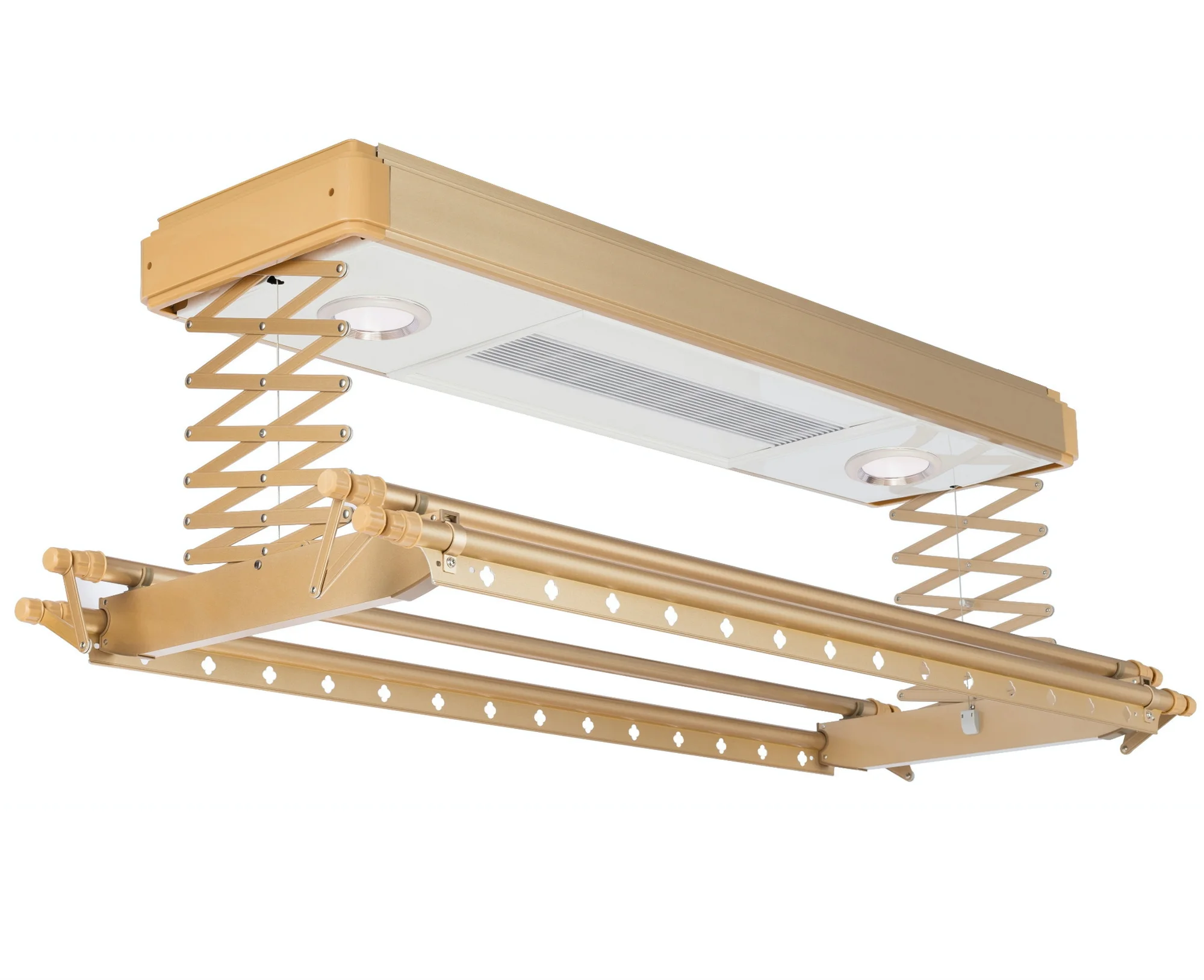 Multi-Color Aluminum Alloy Electric Heating Indoor Ceiling Clothes Drying Rack with USB Power Remote Control