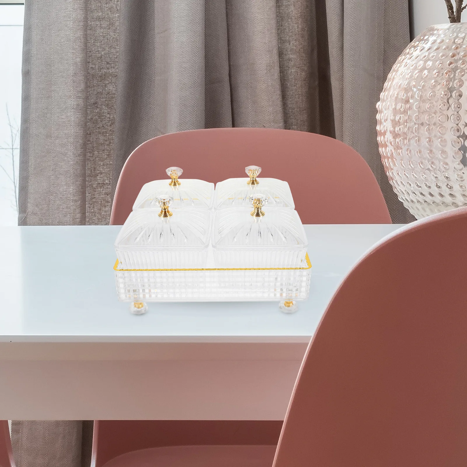 

1Set Snacks Plate with Tray Premium Dried Fruit Holder Modern Serving Dish for Candy Nut Storage Decorative Food Bowl Household