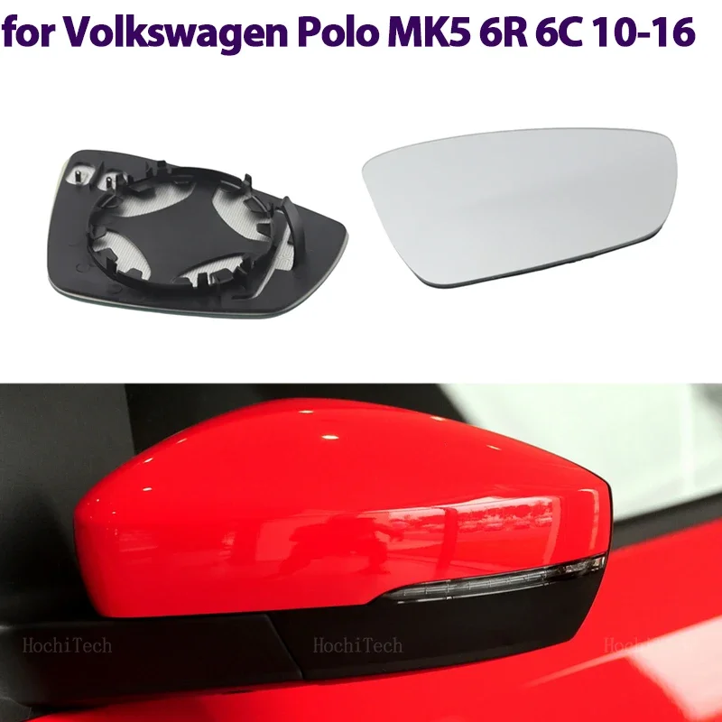 Heated Side Rearview Mirror Glass Lens for Volkswagen VW Polo 5 MK5 6R 6C 2010-2016 Left Right Mirror Heating Fit