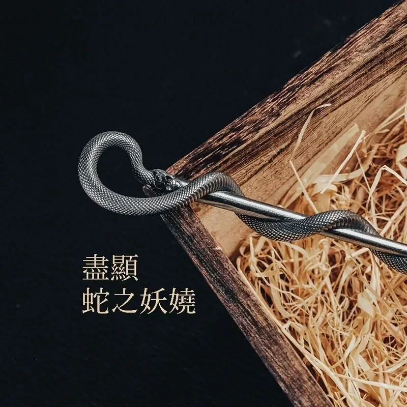 Original Snake Hairpin Hairpin Snake Staff Hairpin Healing Snake Niche Design Retro High-end Gift