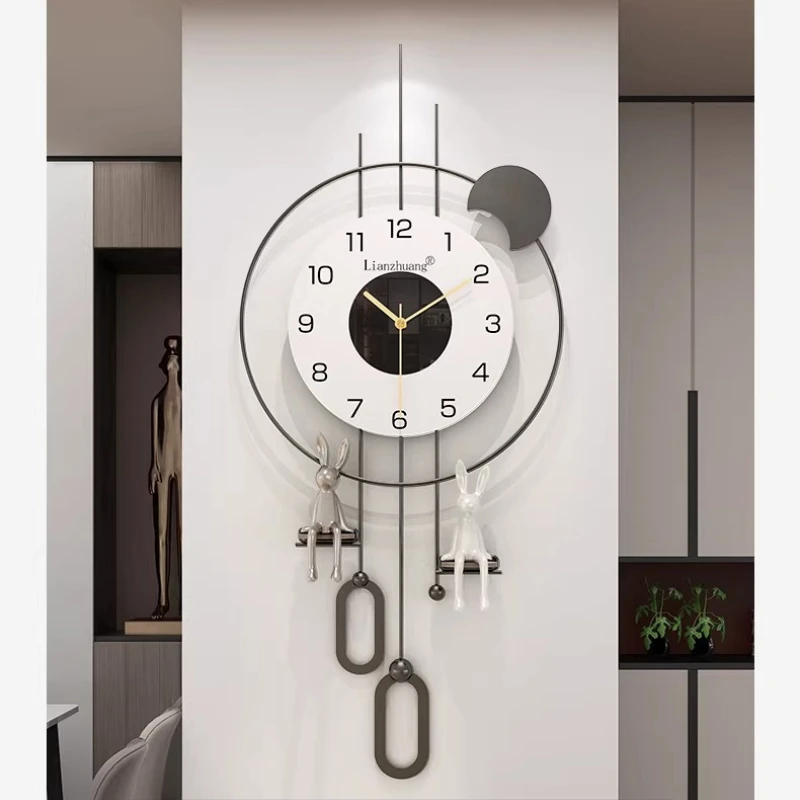 

Modern Simple Home Furnishings Creative Wall Clock Aesthetic Design Metal Silent Digital Clock Restaurant Wall Clock Room Decor