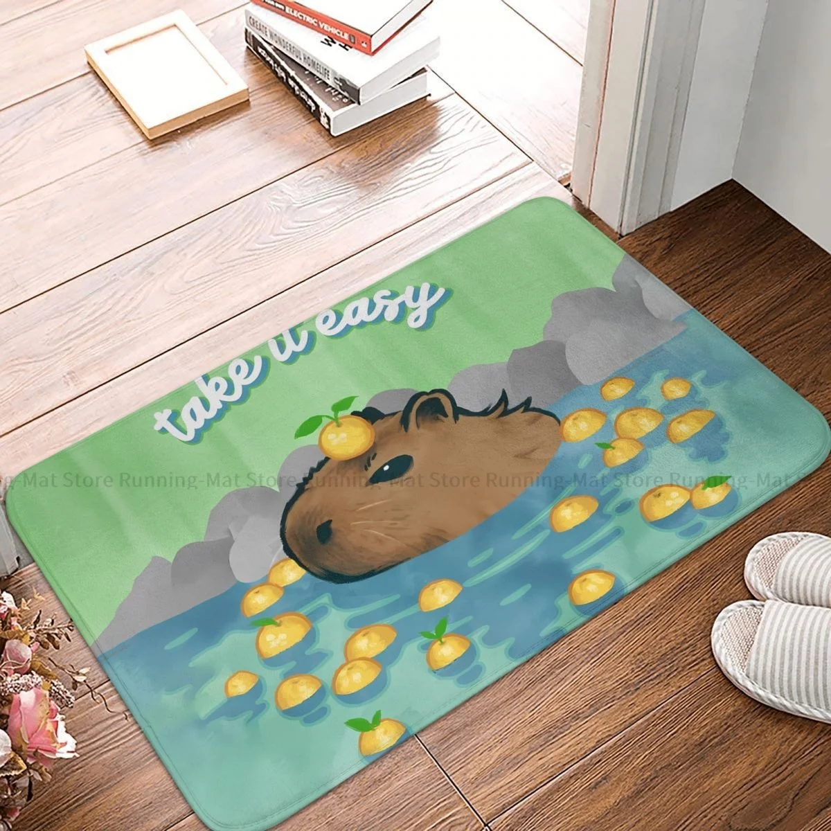 Capybara Anti-Slip Doormat Living Room Mat Take It Easy Balcony Carpet Welcome Rug Indoor Decorative