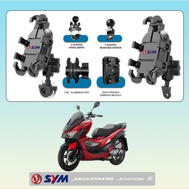 

For Sym Joymax Z Adx300 150 Vf 185 Maxsym Cruisym 300 Phone Mount Stand Motorcycle Holder 360° Rotatable ABS Adjustable