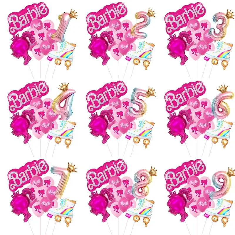 

Barbie Birthday Party Decoration Aluminum Foil Balloon Kids Girl Event Supplies Backdrop Pricess Theme Children Balloon Gifts