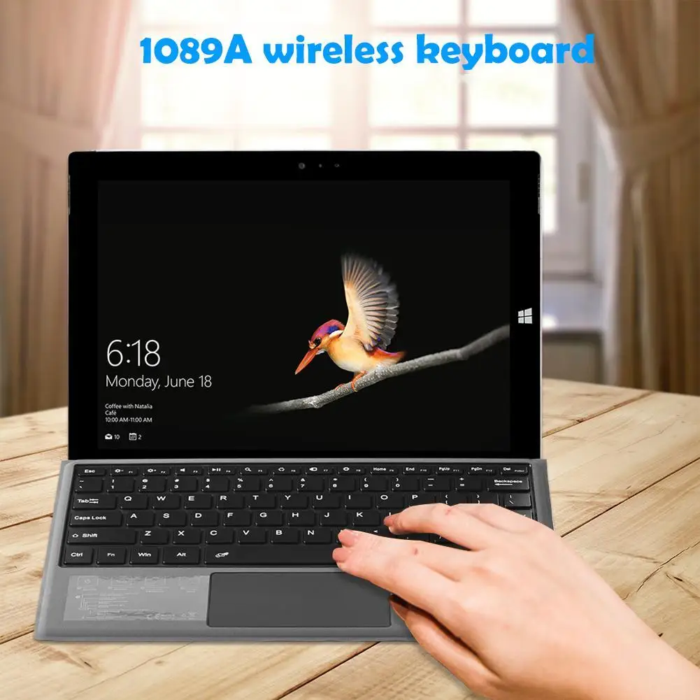 Imagem -02 - Teclado Trackpad para Microsoft Surface Pro Bluetooth 3.0 Tablet Recarregável Teclado sem Fio com Touchpad 7