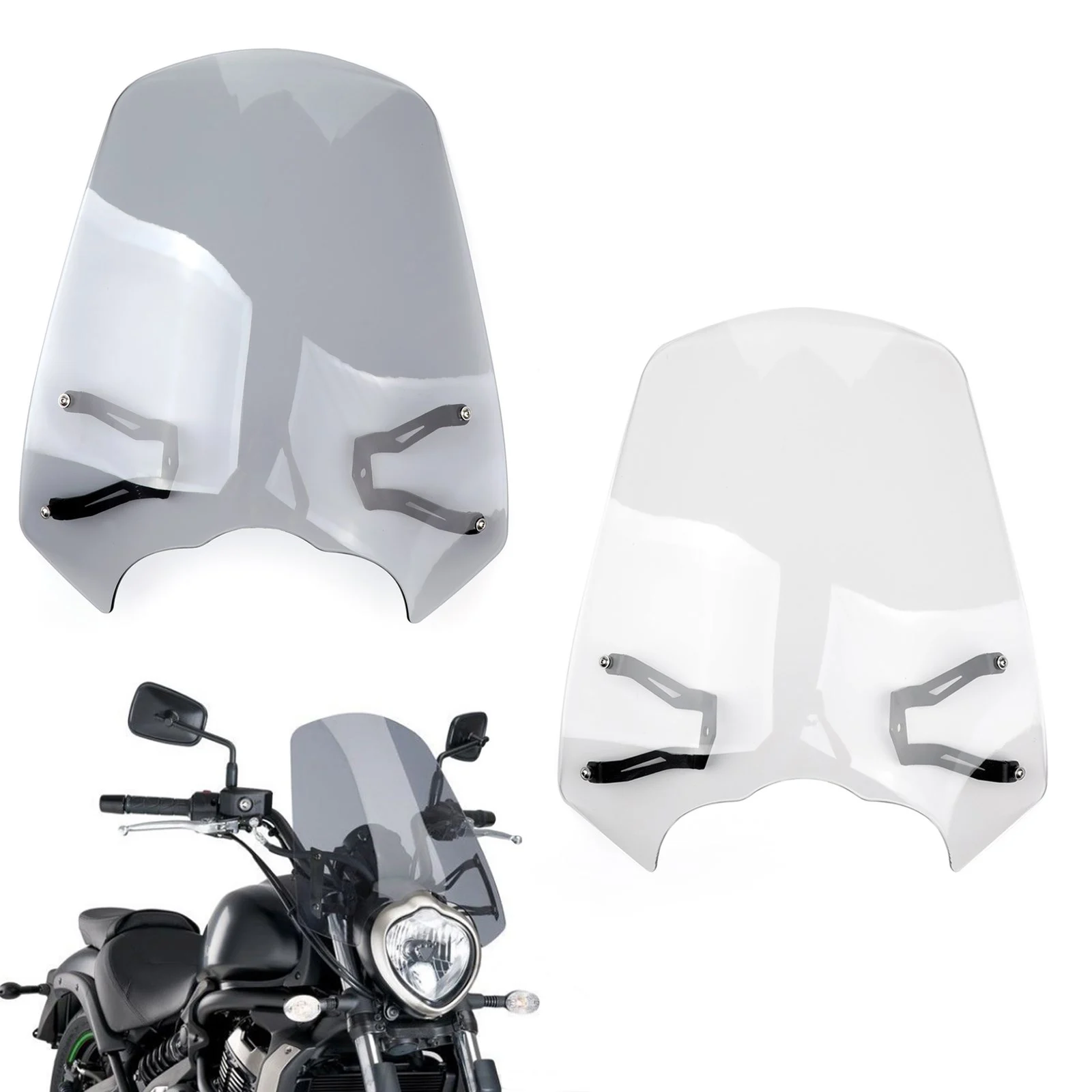 Windscreen Windshield Screen w/ Bracket For 2015-2023 Kawasaki Vulcan S EN 650