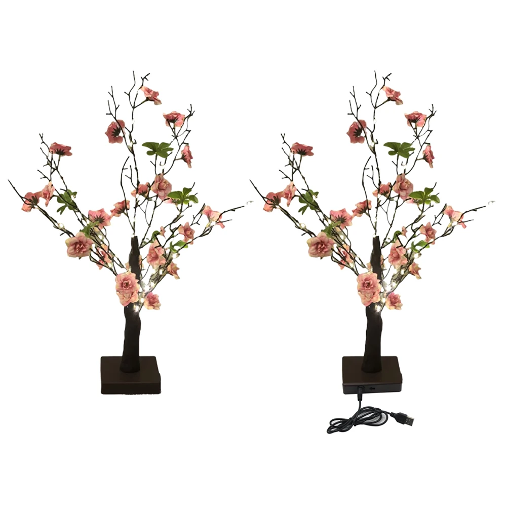 Rose Tree Lamp LED Artificial Tree Lamp Bonsai Tree Light Atmosphere Light for Home Decorations Weddings Party and More