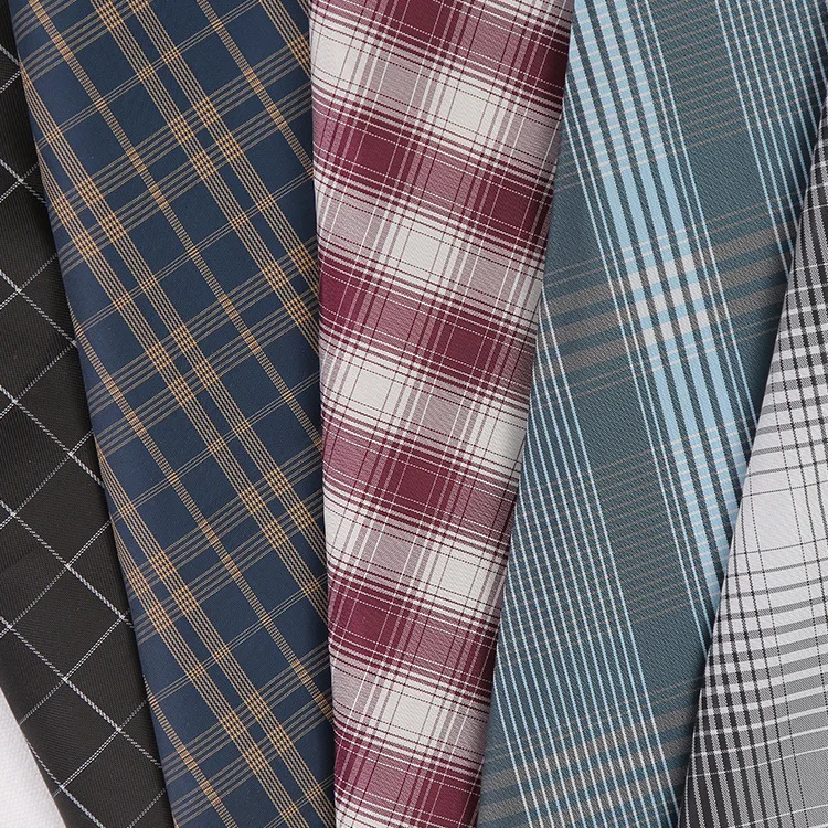 Tessuto impermeabile con rivestimento decorativo artigianale per bagagli in tessuto a quadretti di colore cationico in poliestere 50D