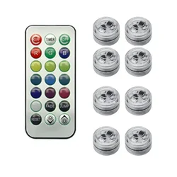 Wireless Adhesive LED Car Interior Ambient Light Remote Control Decoration Auto Roof Foot Atmosphere Lamp with Battery Colorful