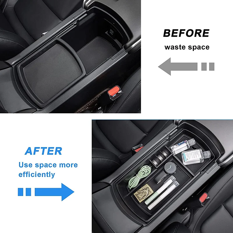 Center Console Organizer For Honda Accord 2018 2019 2020 2021 2022 Plastic Material Armrest Box Insert Tray Pallet Accessories