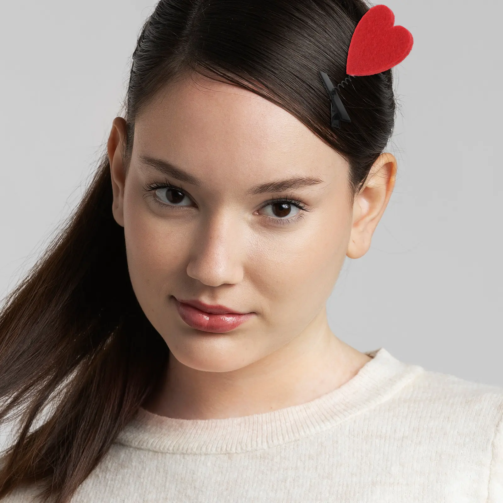 

10pcs Heart Hair Clips Valentine'S Day Bulk - Adorable Heart Accessories For Girls Women Party Favors Secure Grip Clip Decoratio