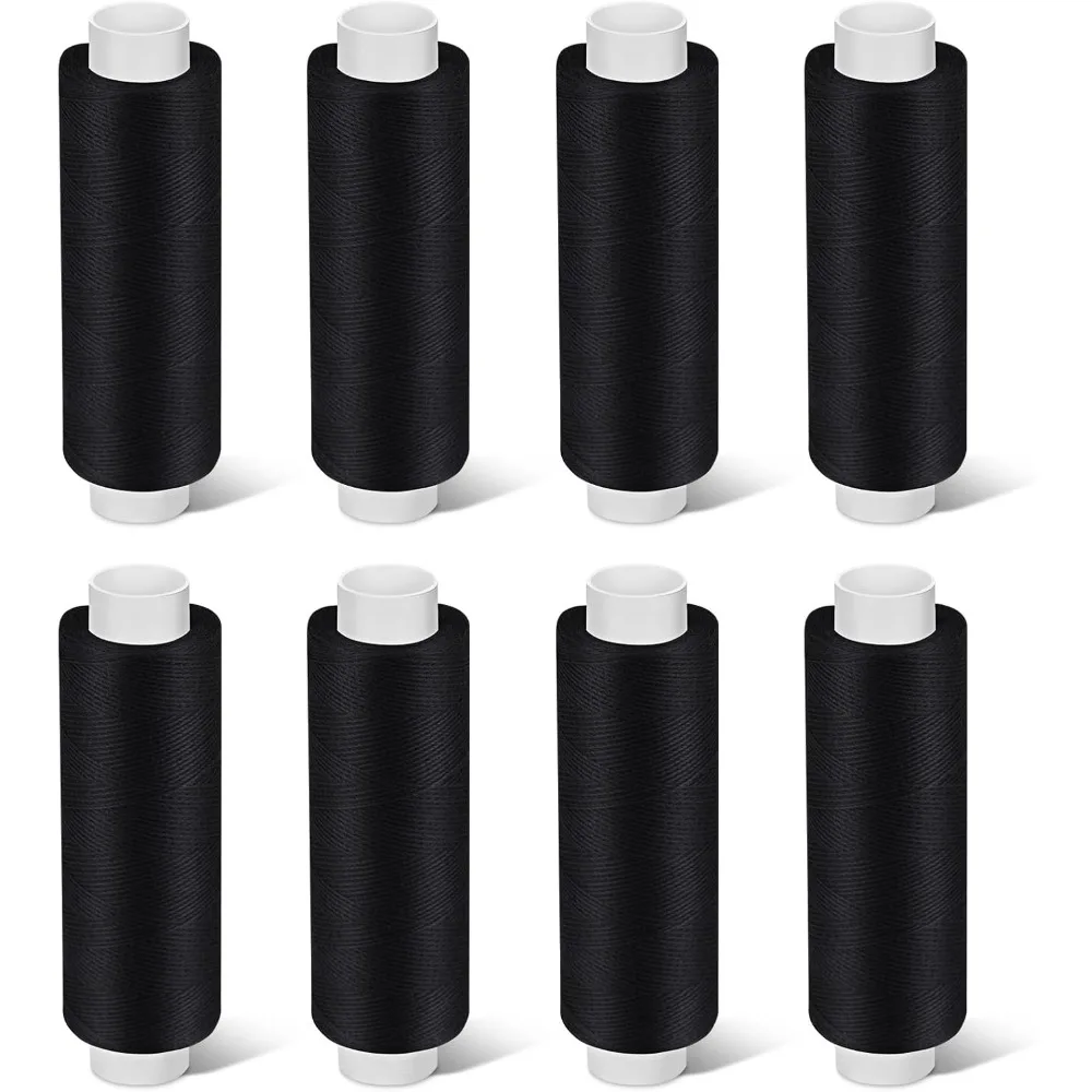 8 Rolls Black Thread for Sewing, 200 Yards Each Roll Sewing Thread, Polyester Threads for Sewing Machine - Hot Sale