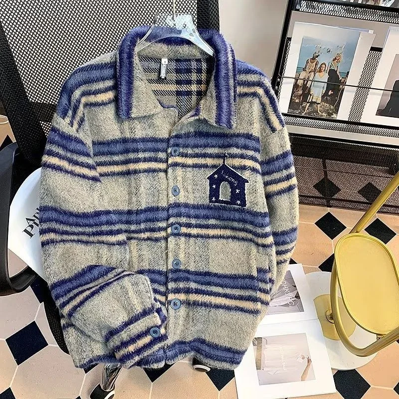 

Мужская куртка-бомбер из Франции, осенне-зимняя, новая, с откидным воротником, модная уличная одежда, свободный крой, длинный рукав, цветной