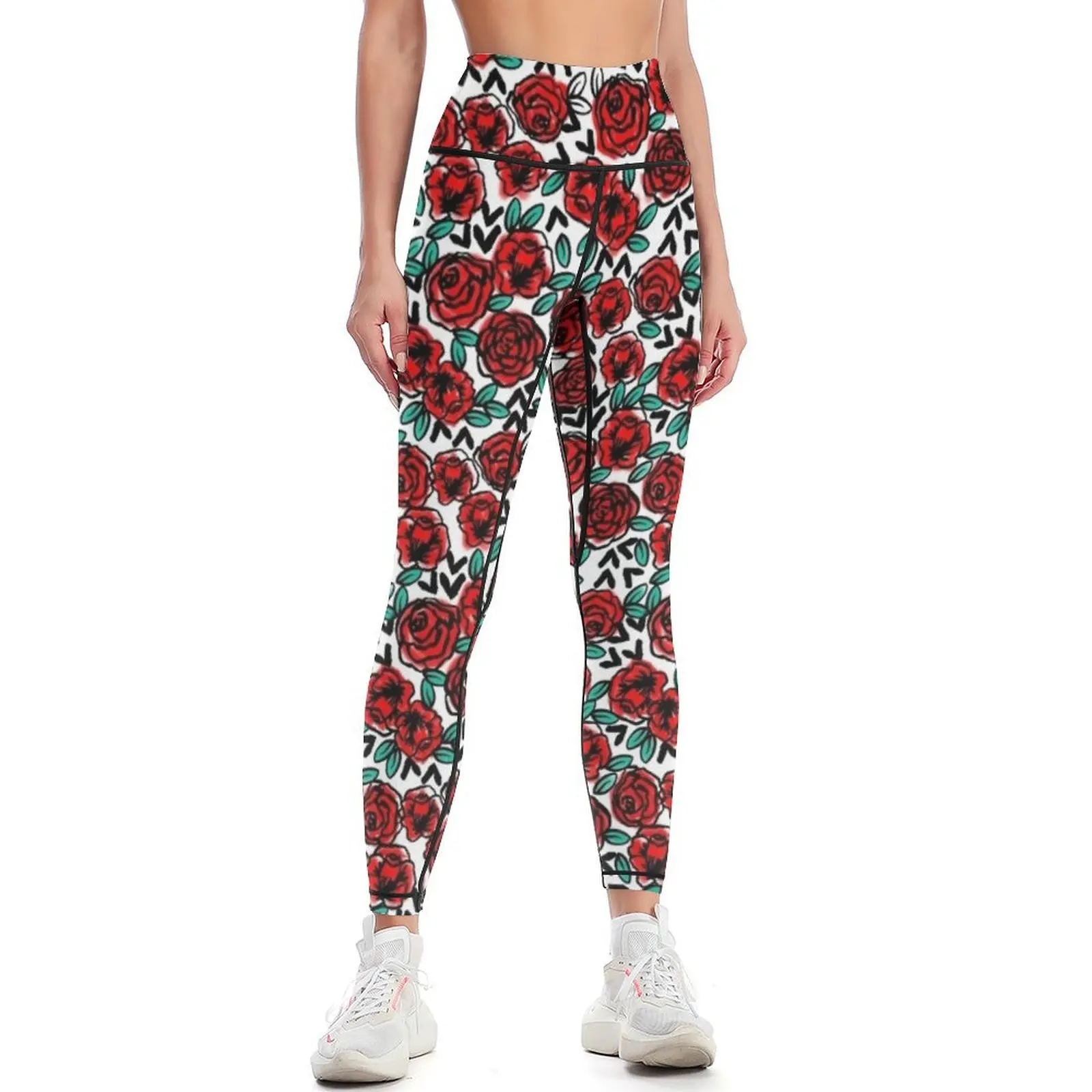 

Roses - Red by Andrea Lauren Leggings Women's gym Women sportwear Sportswear woman gym sportswear woman gym 2024 Womens Leggings