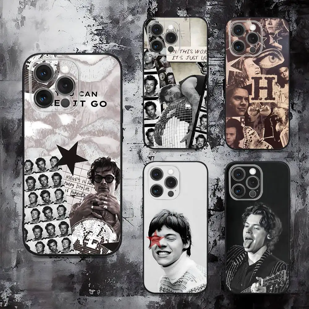 

H-HaRRy Music Styles Phone Case For iPhone 16,15,14,13,12,11,Pro,Max,Plus,X,XS,SE,E,Mini,Soft Silicone Black Case
