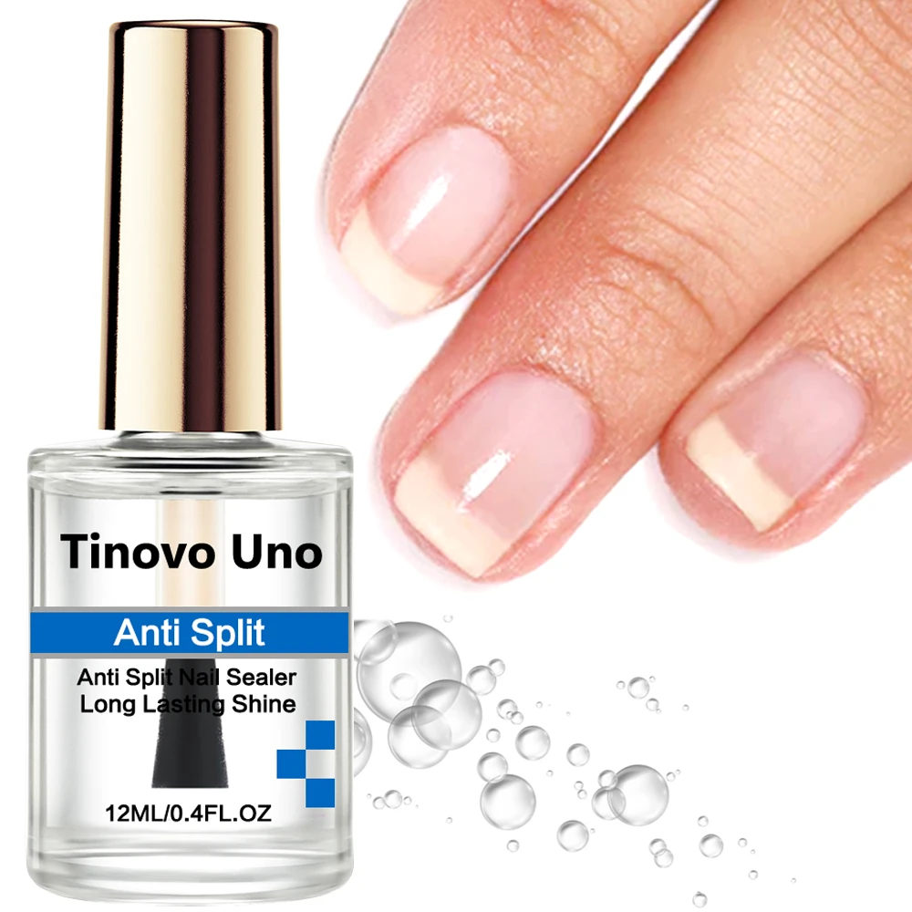 Tinovo Uno Anti Slipt Nail Sealer Normal Nail Polish Top Coat Long Lasting Shine Finish 12ML Clear Lacquer Repair Brittle Nails