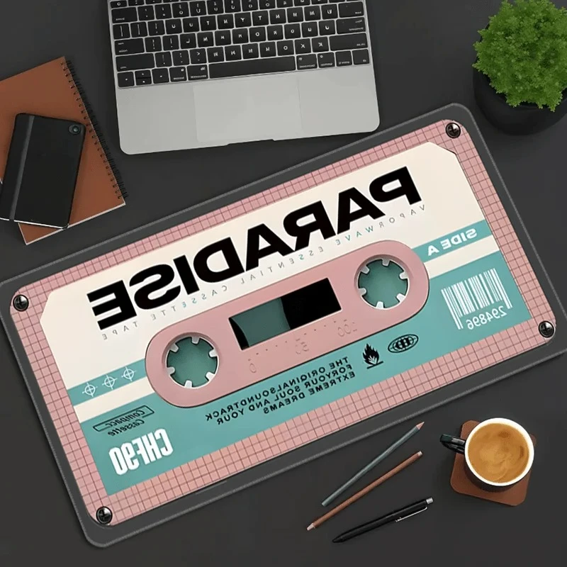 

Pink retro tape mouse pads, multiple models, HD printed rubber, anti-slip and washable, suitable for gamers and office use