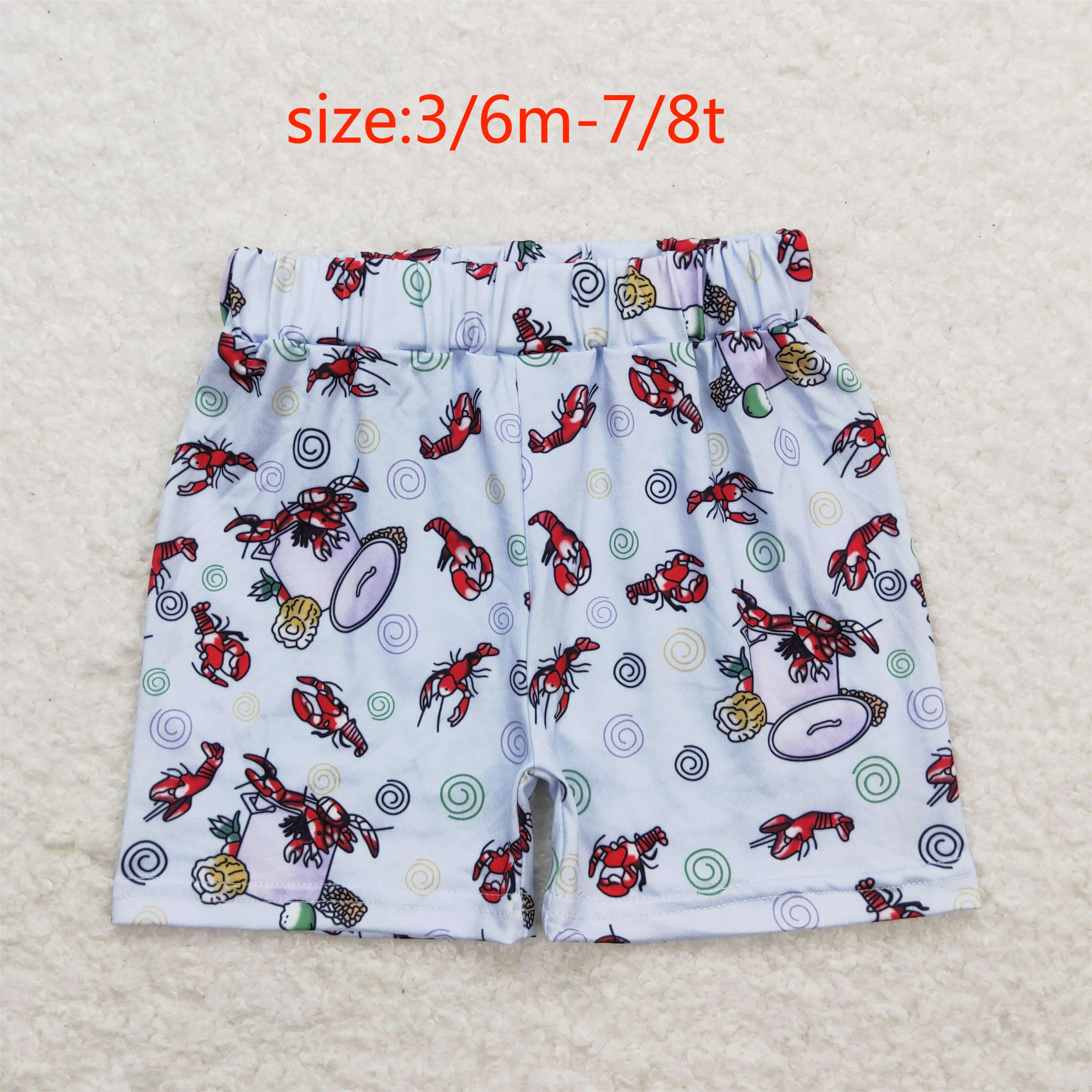 

z1201-05 SS0220 Wholesale New Arrival baby boys clothes Crayfish corn white shorts Boutique Summer baby boys shorts clothes