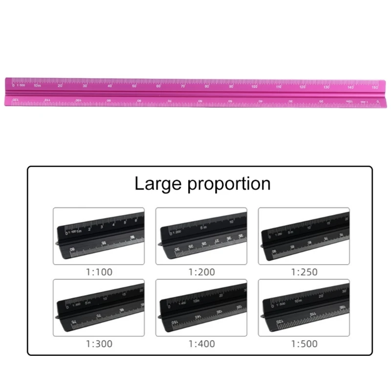 Triangular Scale Ruler Architect Engineer Technical Ruler Drafting Tool 300mm Dropshipping