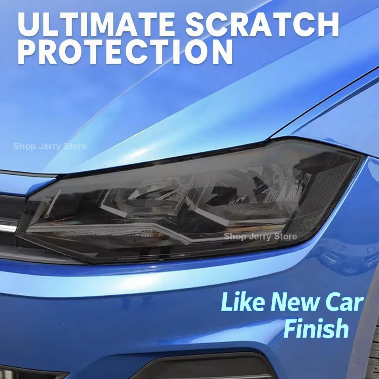 

Black / HD Clear Protection Vinyl Wrap Kit For VW Polo 2017-2019 Car Headlight TPU Protective Film Scratch Resistant Sticker